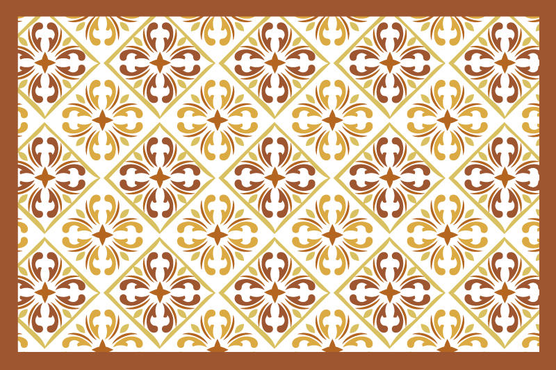 Orange/yellow pattern tile textured placemats - TenStickers
