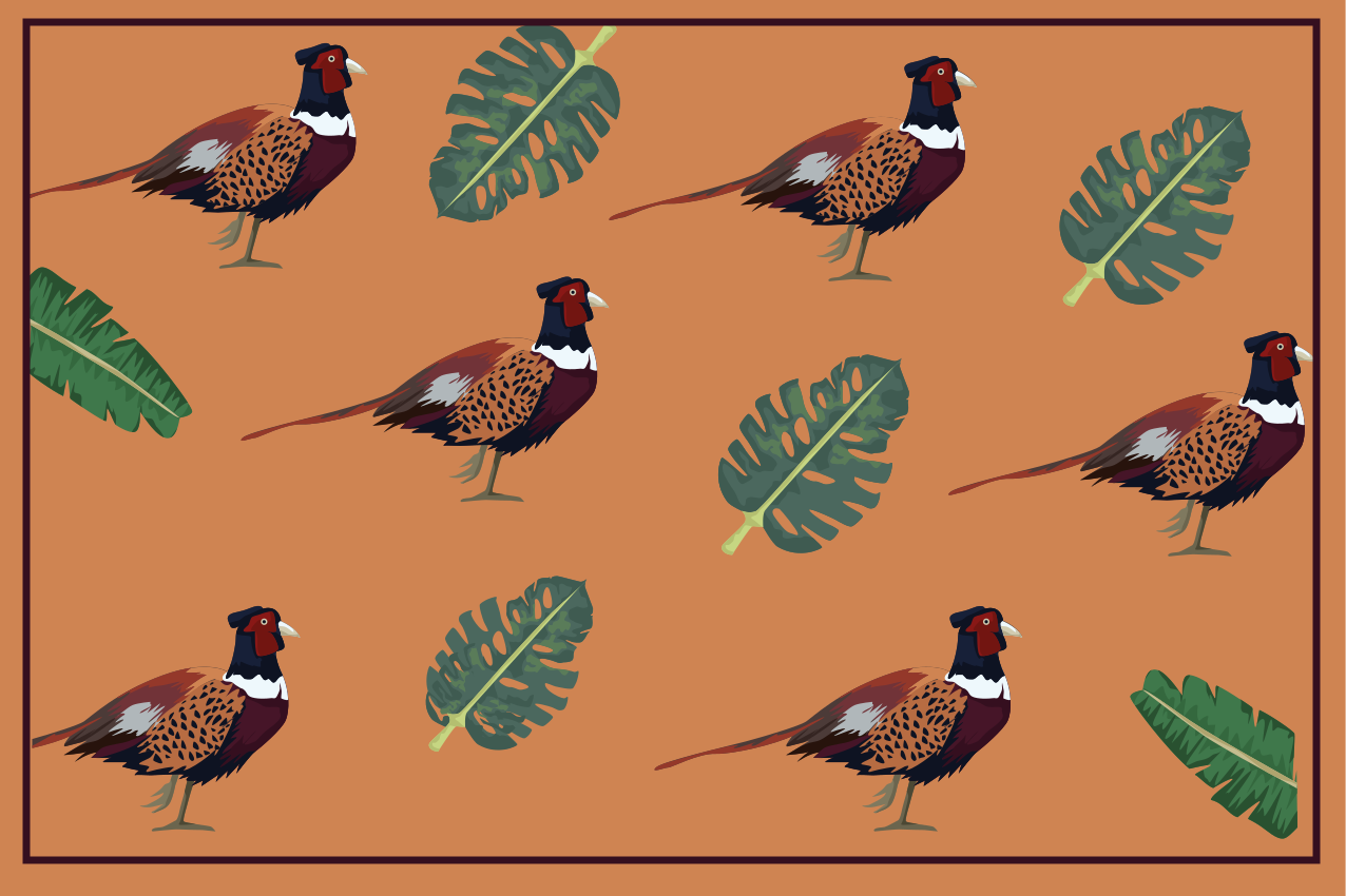 Pheasants pattern original placemat - TenStickers