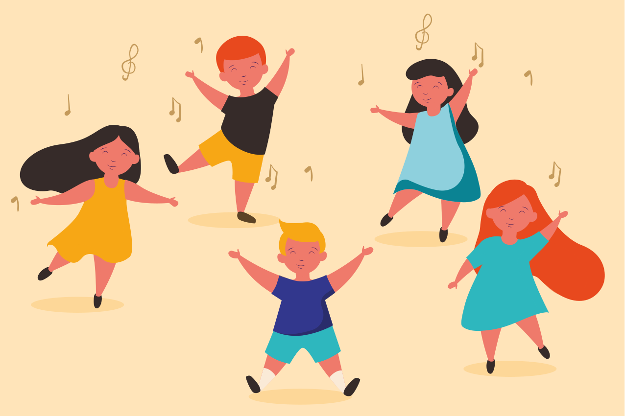 Kids dancing home placemats - TenStickers