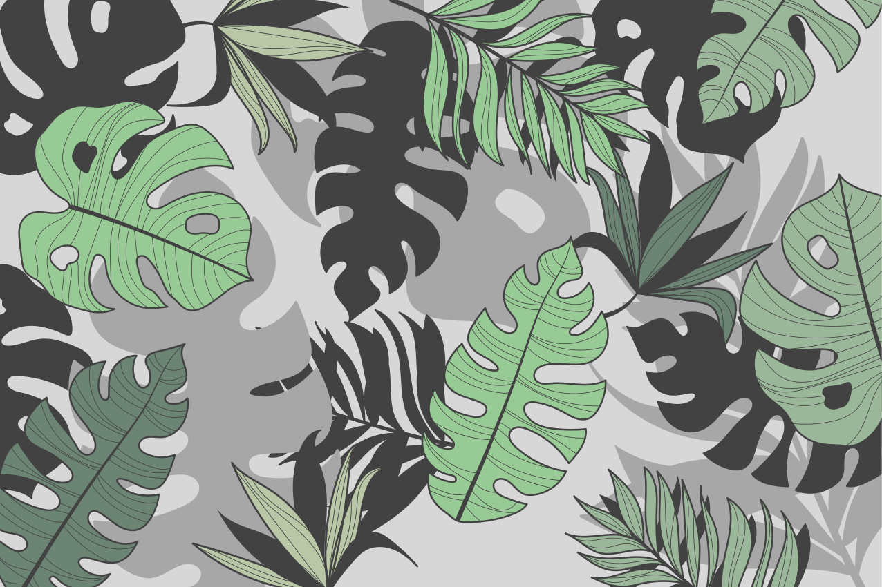 Tropical leaf motif placemat - TenStickers