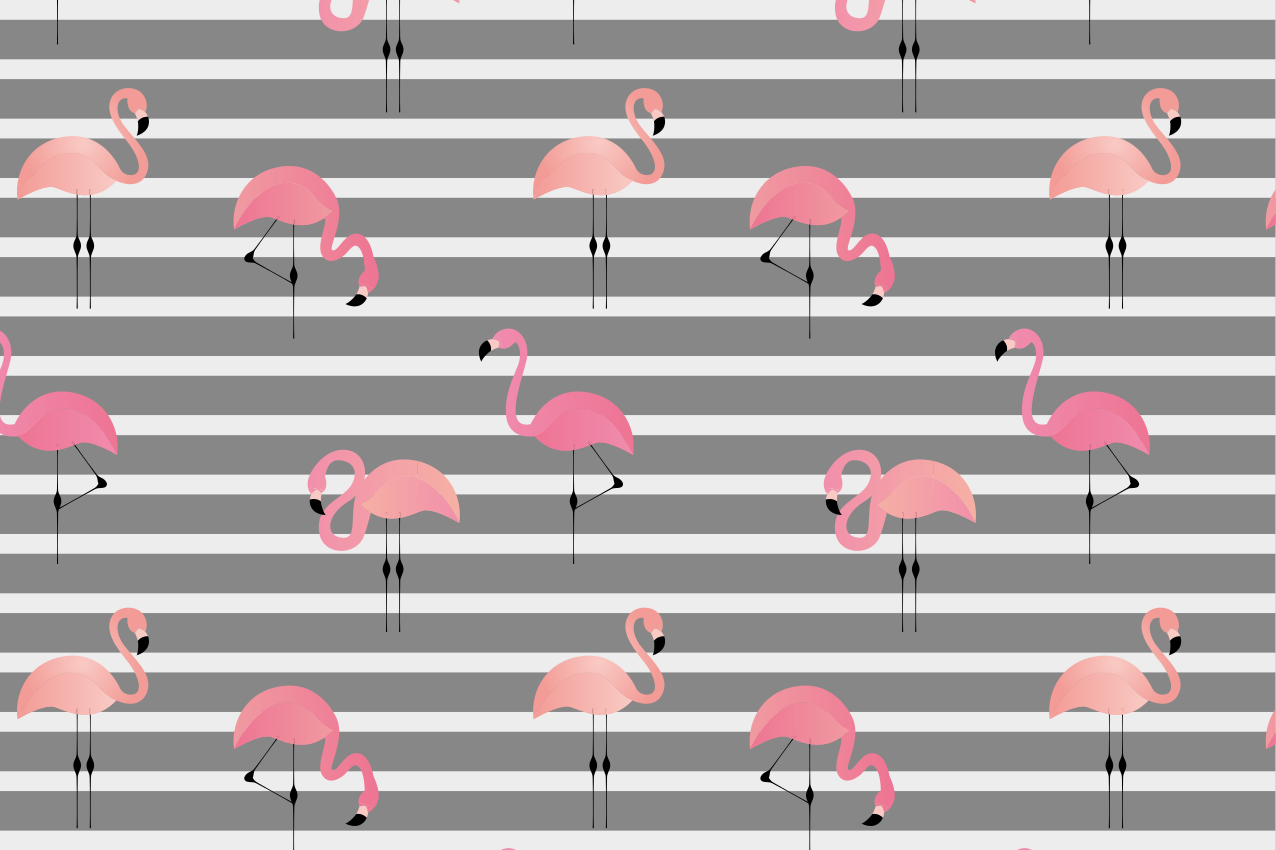 Grey flamingo  modern placemats - TenStickers