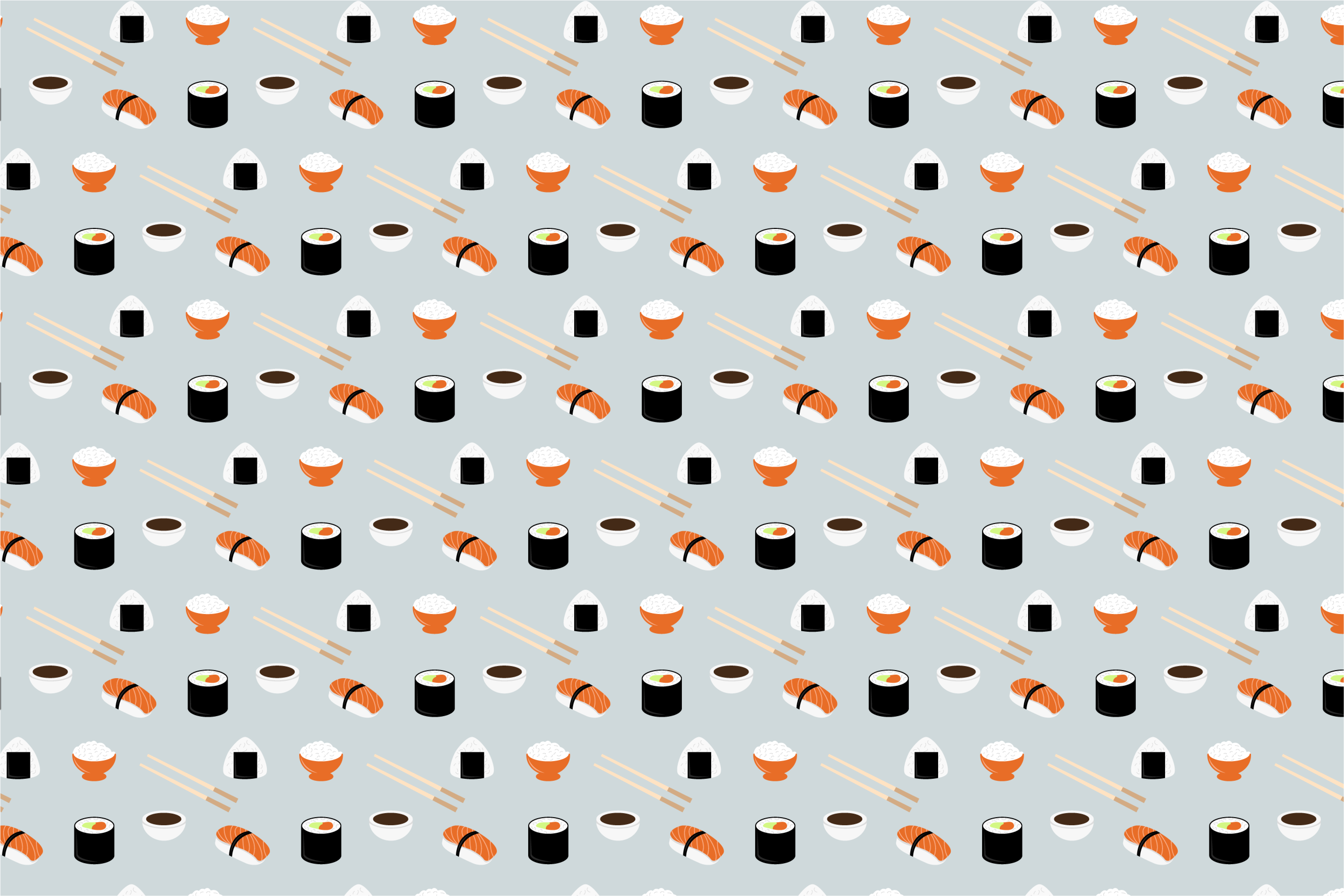 Original placemat sushi pattern design - TenStickers