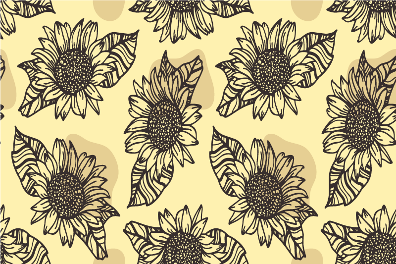 Original placemat sunflower design artwork - TenStickers