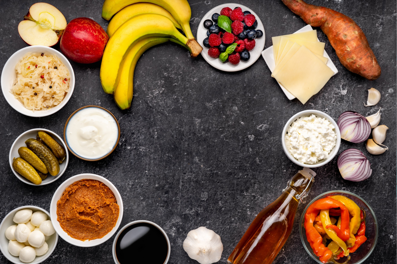 Modern placemat red bowl ingredients - TenStickers