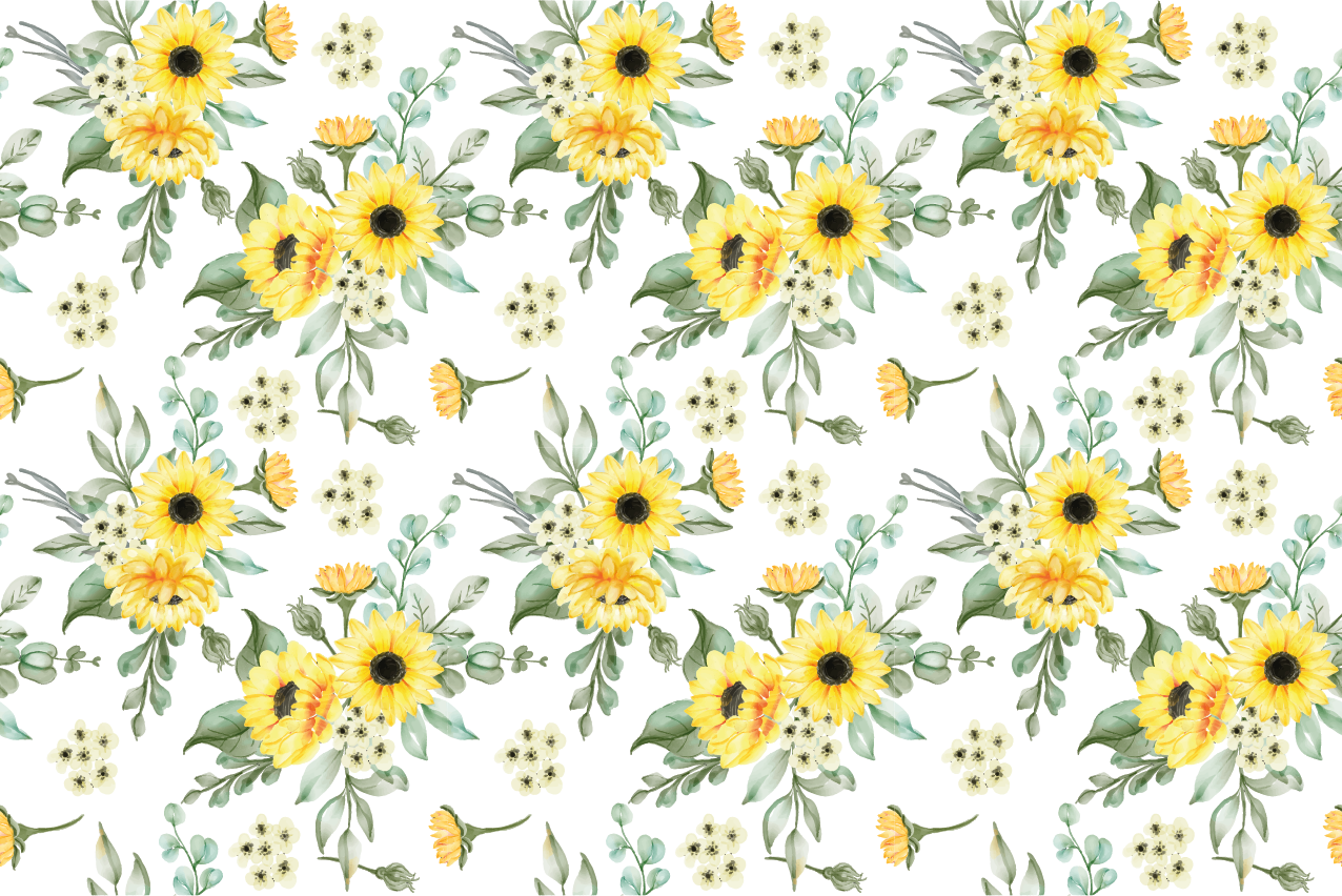 Yellow gentle flower pattern modern placemats - TenStickers