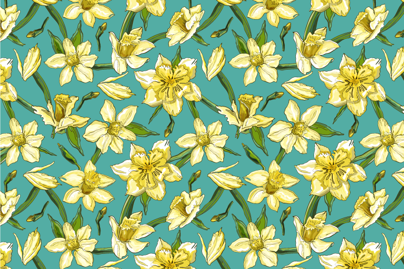 Original placemat daffodil floral design - TenStickers