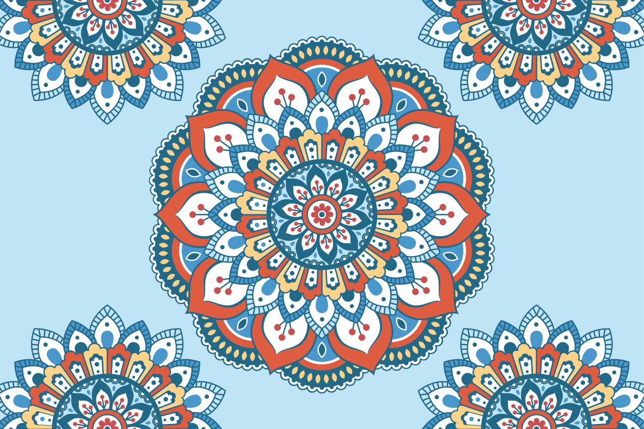 Original placemat vibrant mandala design - TenStickers