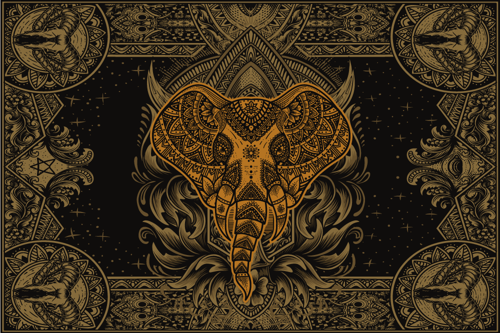 Original placemat with detailed elephant design - TenStickers