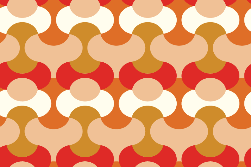 70's orange waves original placemats - TenStickers