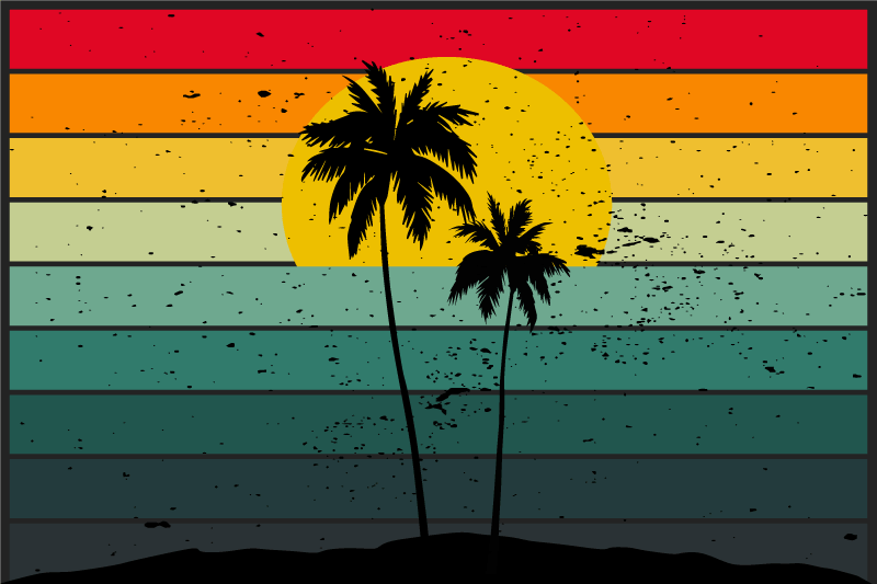 Original placemat tropical sunset scene - TenStickers