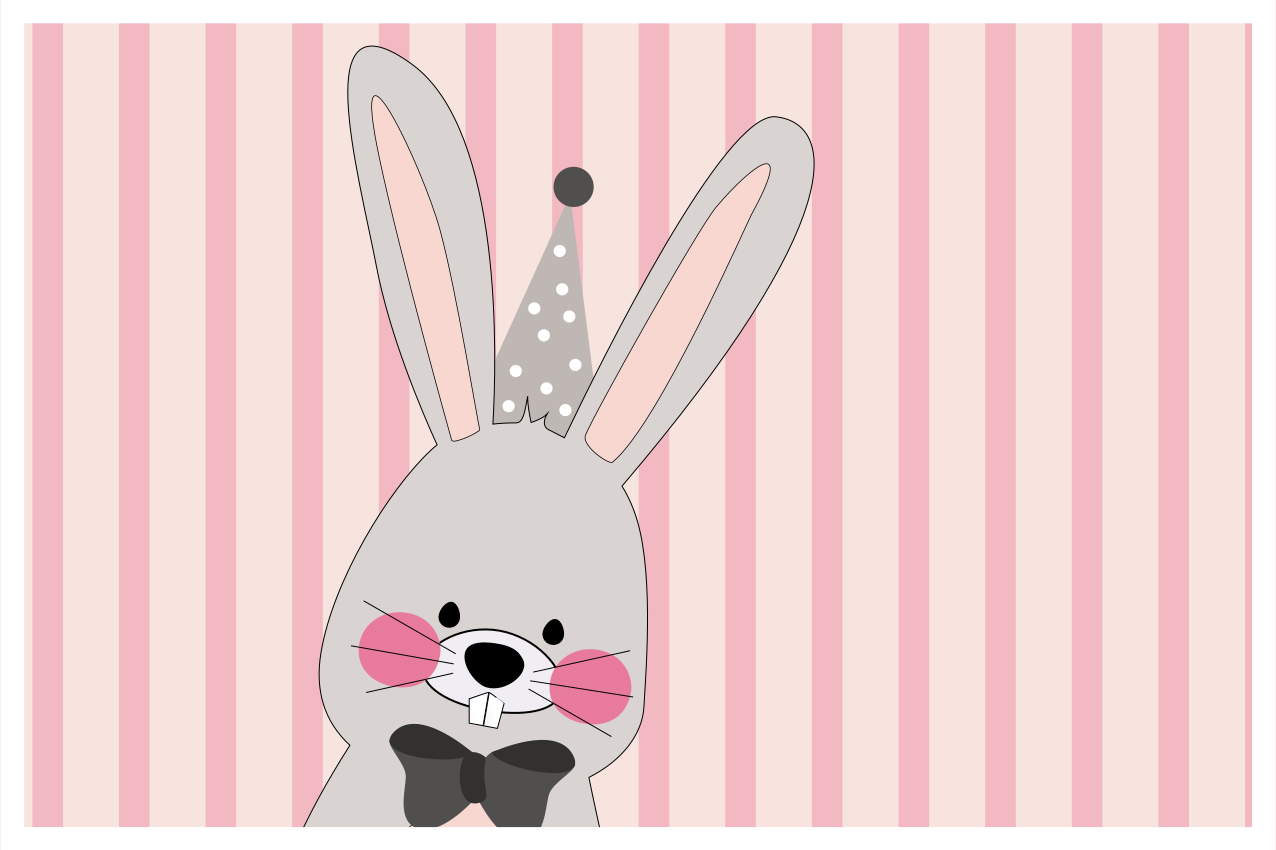Children placemat adorable bunny design - TenStickers