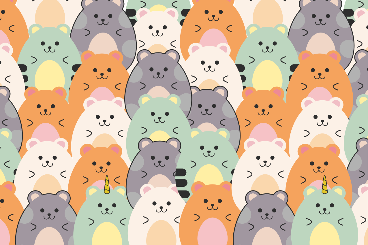 Children placemat cute animal faces - TenStickers