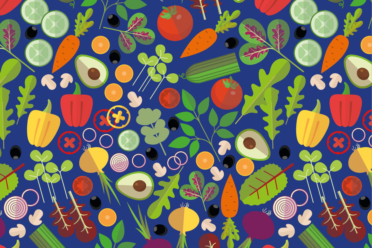 Original placemat with lively vegetable design - TenStickers