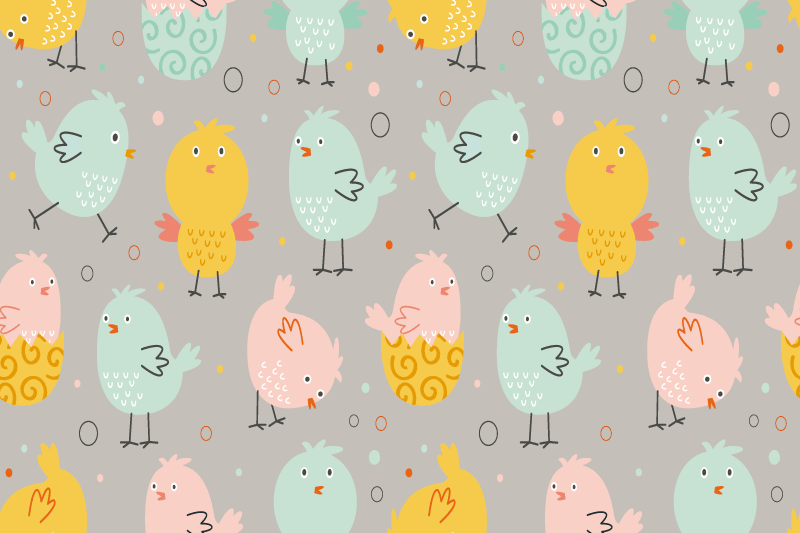 Children placemat colorful chick characters - TenStickers