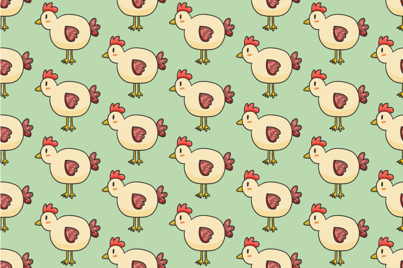 Children placemat charming chicken prints - TenStickers