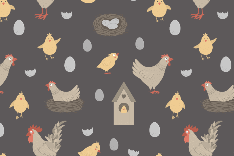 Children placemat charming farmyard fowl - TenStickers