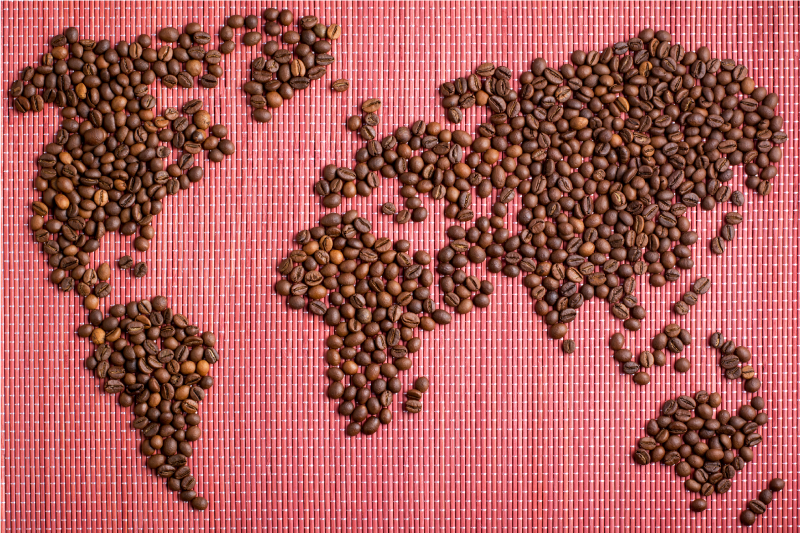 Original placemat world map coffee beans - TenStickers
