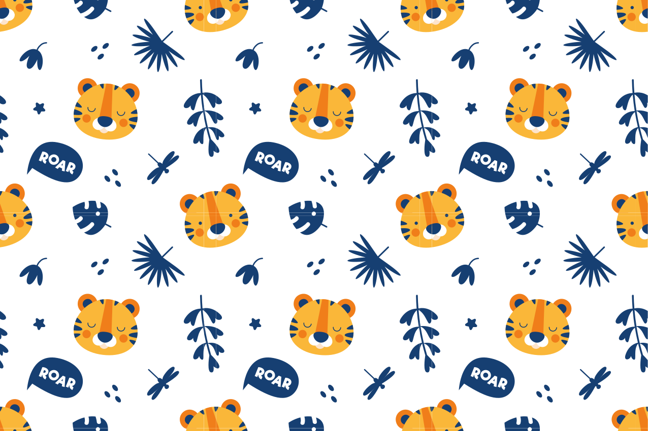 Children placemat with tiger face design - TenStickers