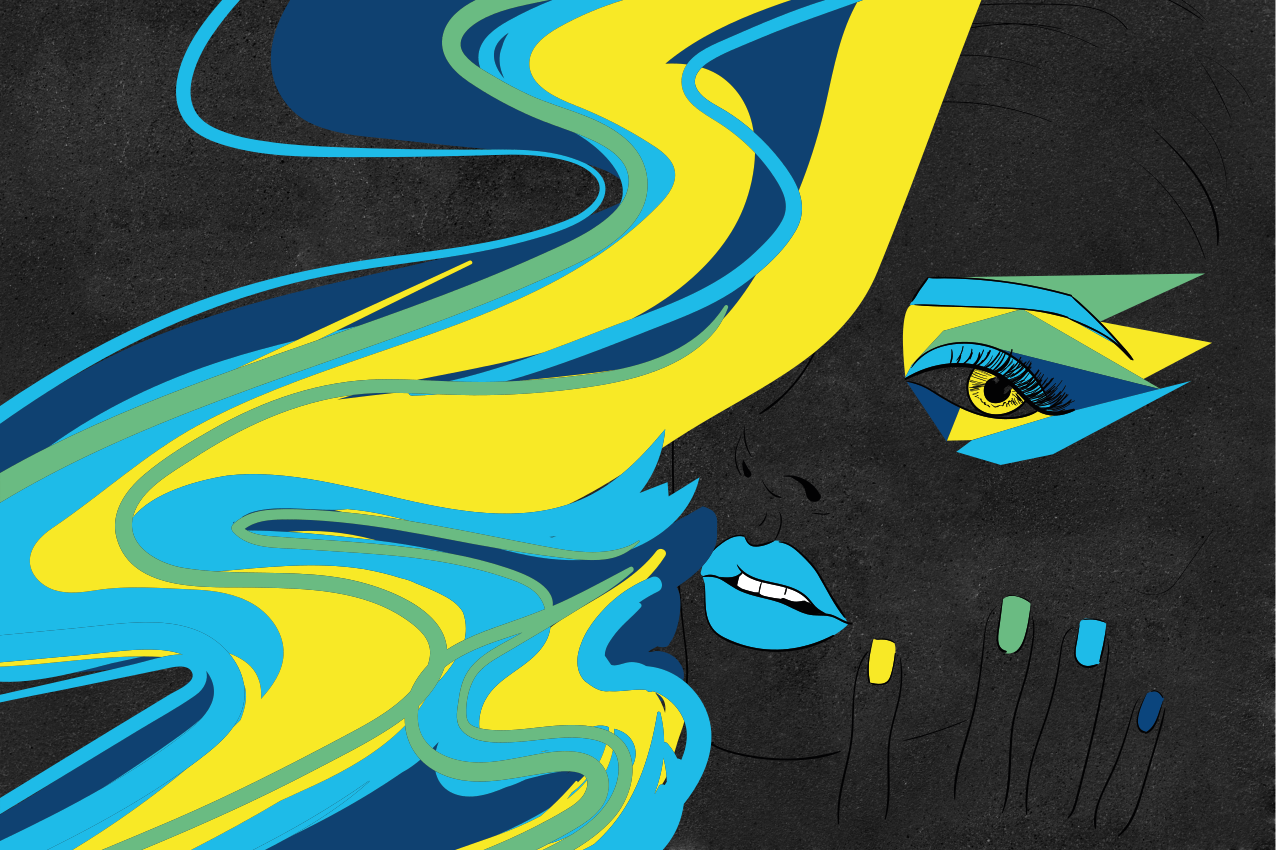 Original placemat bold face artwork - TenStickers