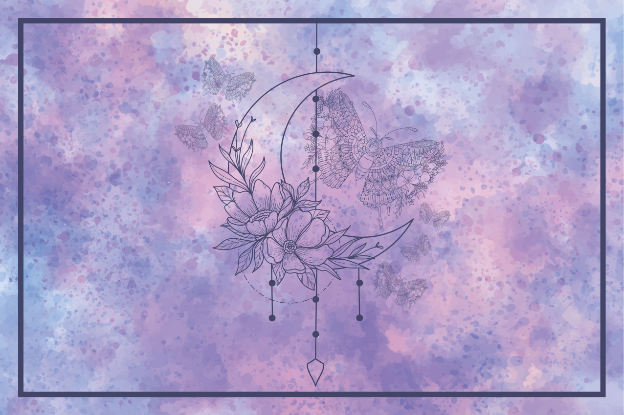 Original placemat floral moon design - TenStickers