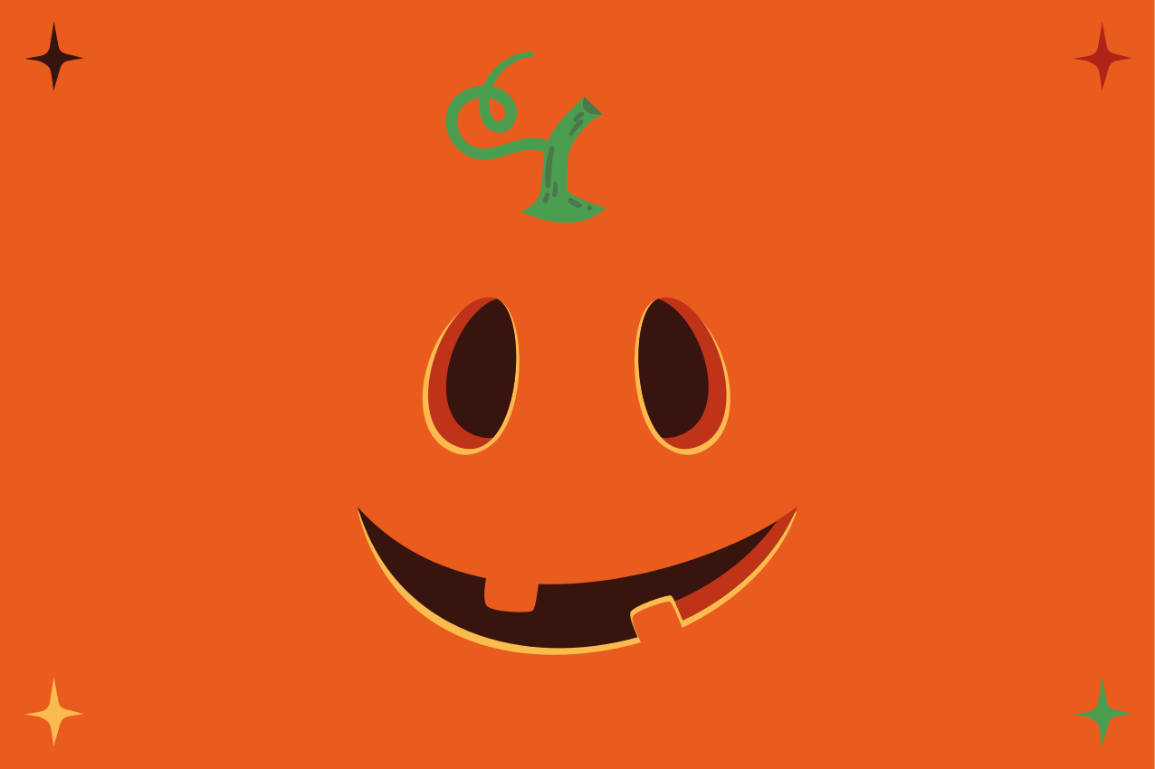 Black/orange happy pumpkin Halloween placemats - TenStickers