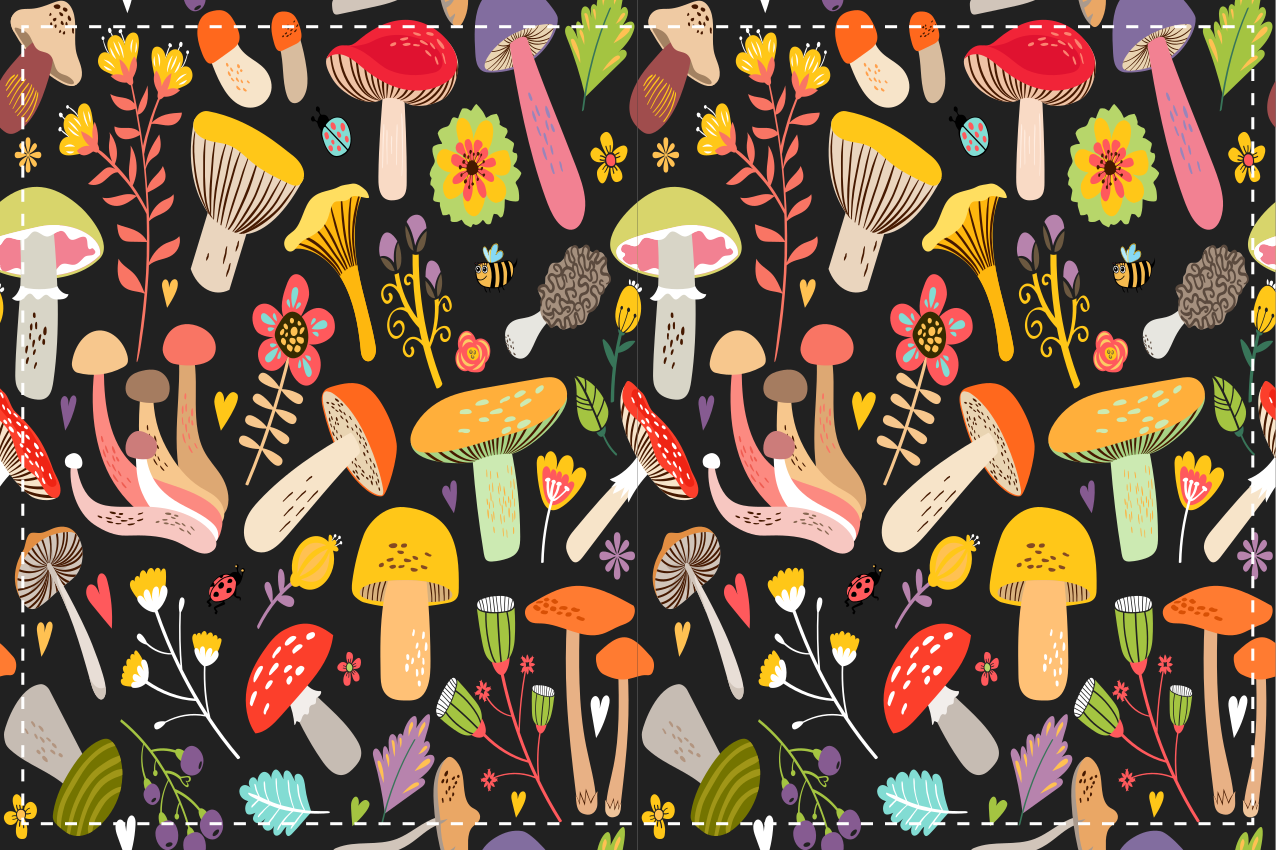 Autumn mushrooms pattern original placemats - TenStickers
