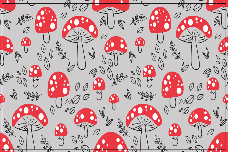Original placemat red mushroom design - TenStickers