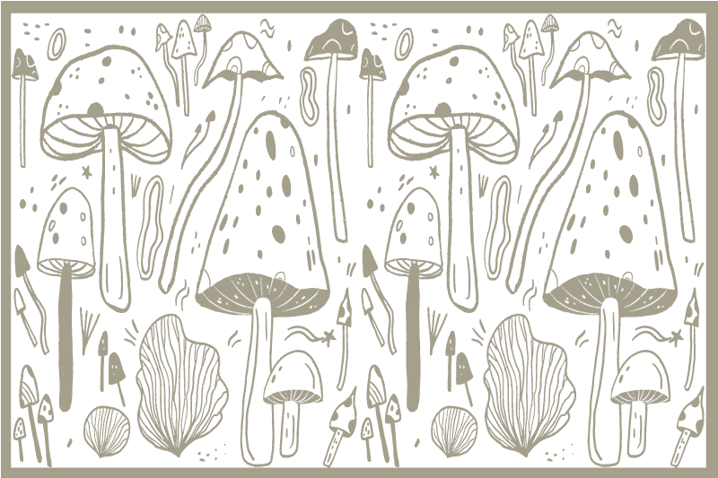 Original placemat mushroom nature elements - TenStickers