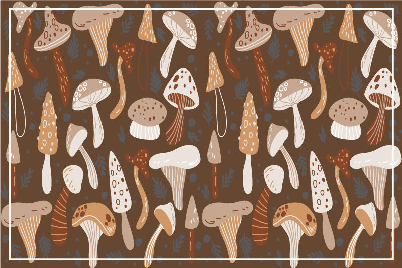 Original placemat with mushroom pattern design - TenStickers