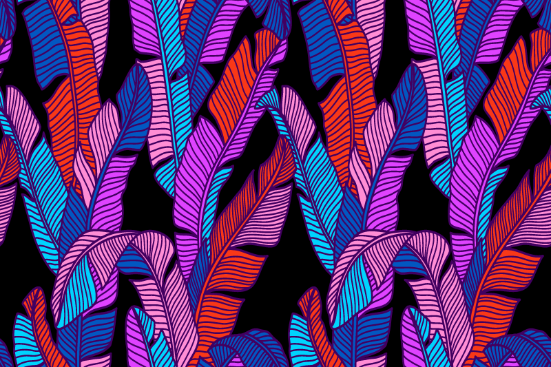 Colorful leaf motifs placemat - TenStickers