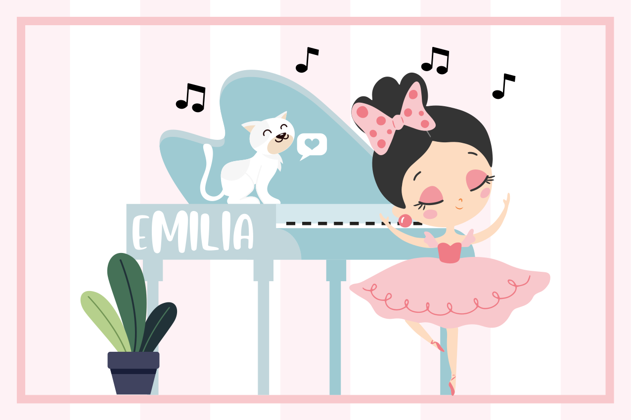 Children placemat ballet dancer design - TenStickers