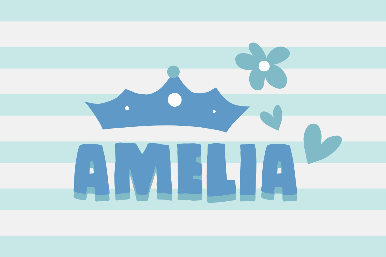 Children placemat crown and name - TenStickers