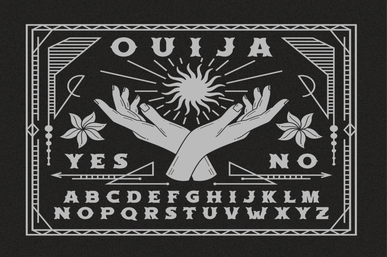 Black and white ouija board original placemats - TenStickers