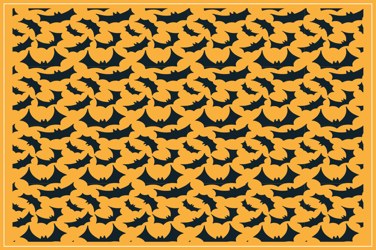 Halloween placemat with bat pattern design - TenStickers