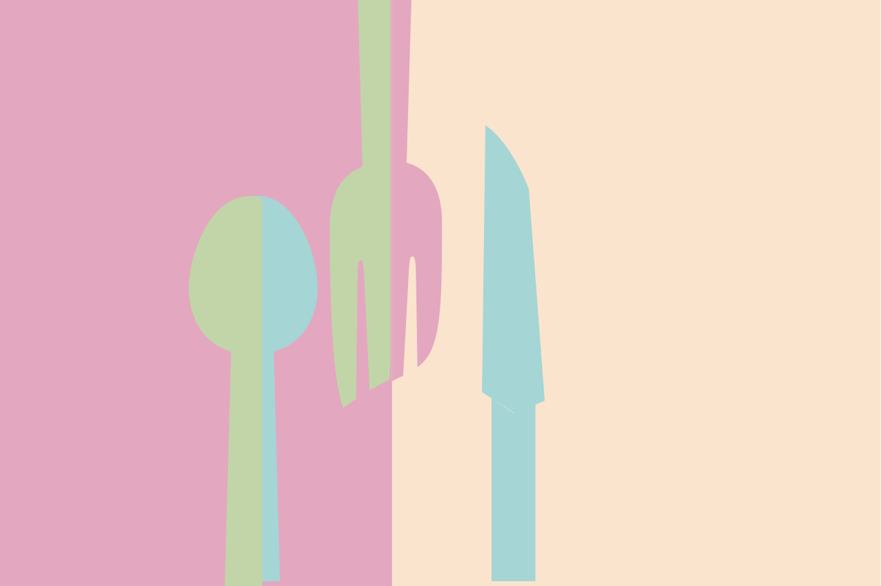 Original placemat with artistic cutlery design - TenStickers