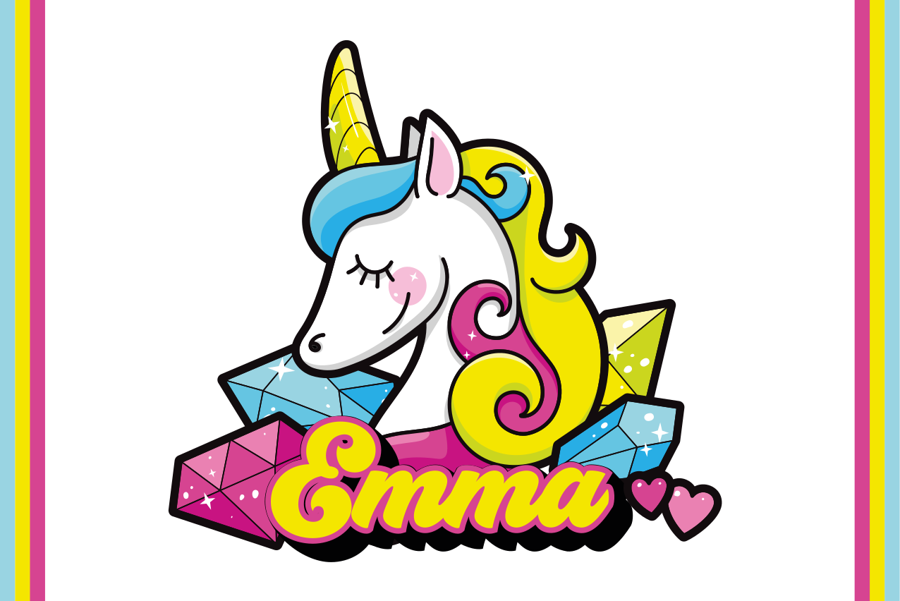 Children placemat unicorn gem design - TenStickers