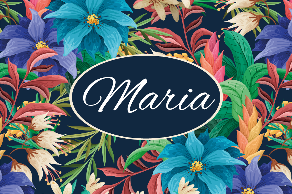 Customisable placemat floral personalized platter - TenStickers