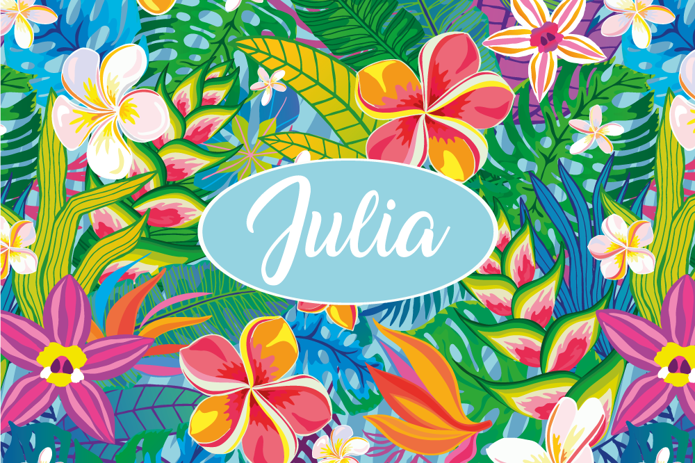 Customisable placemat tropical floral personalised - TenStickers