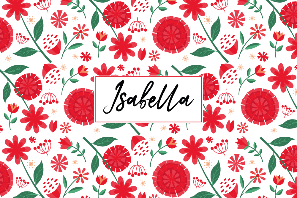 Customisable placemat floral name design - TenStickers