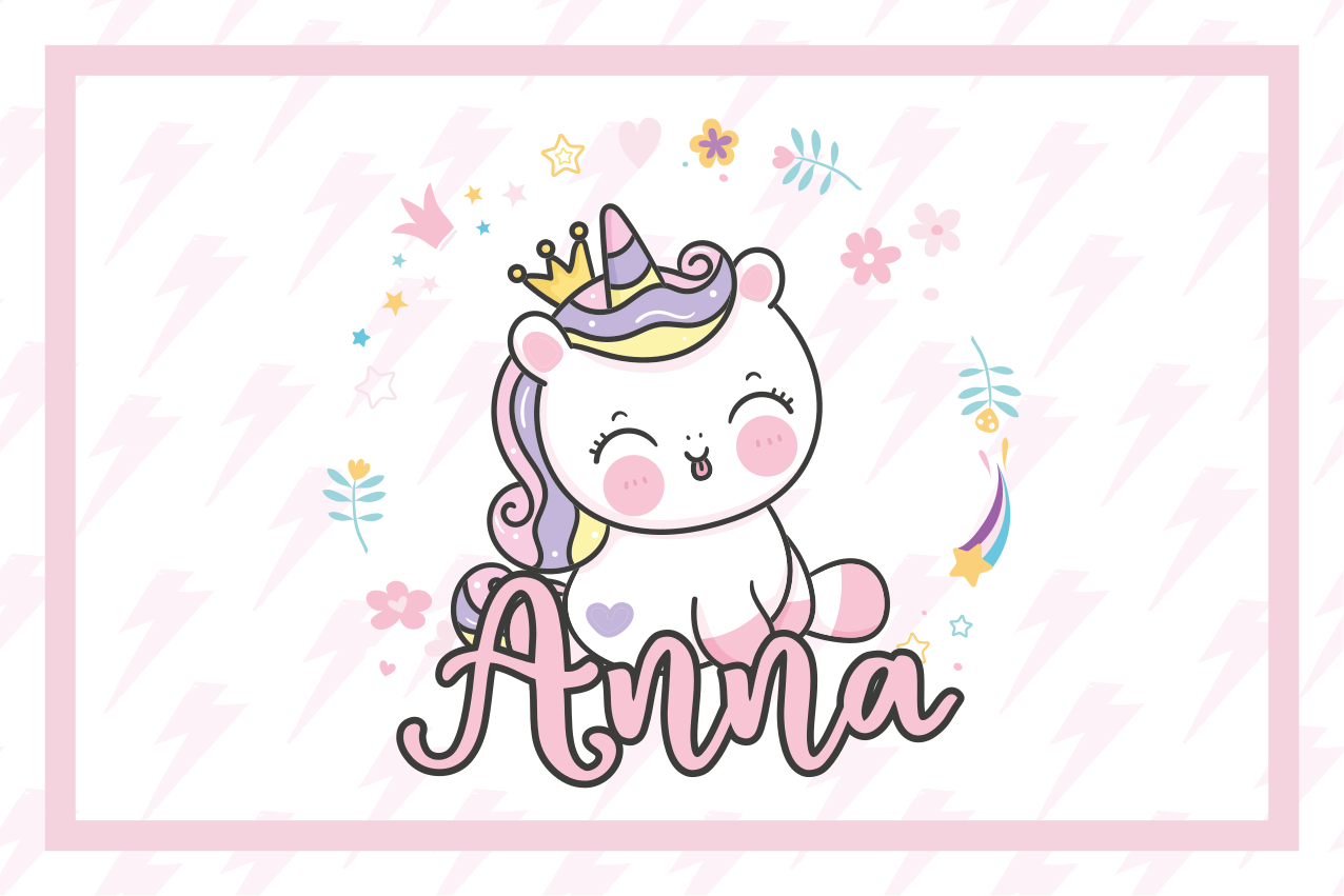 Children placemat cute unicorn design - TenStickers