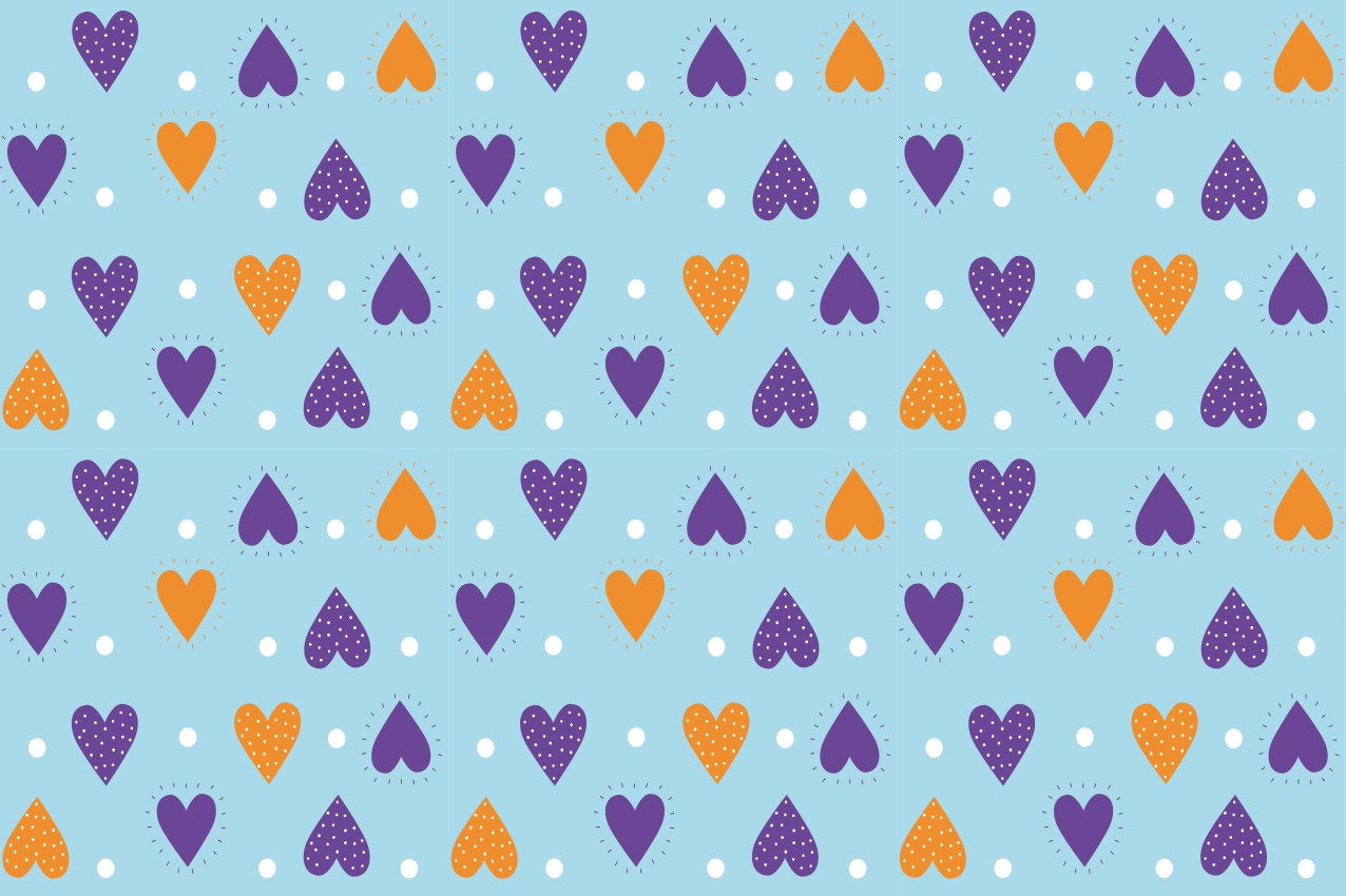 Children placemat with colorful heart patterns - TenStickers