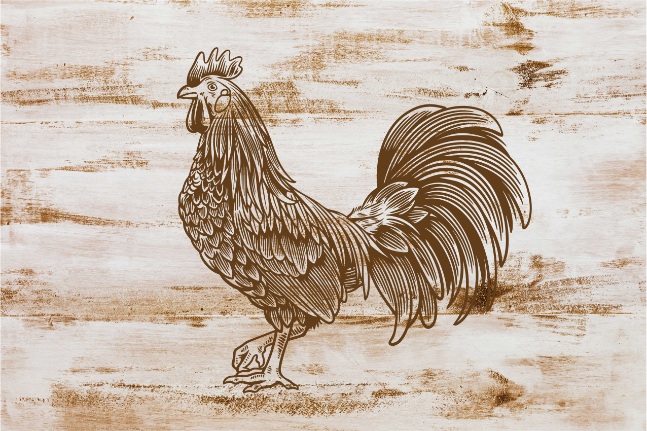 Modern placemat with stylish rooster design - TenStickers