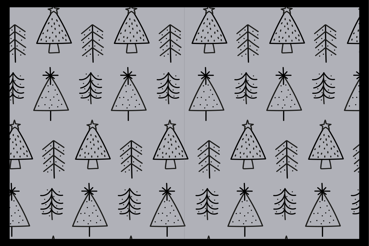 Christmas placemat with stylized christmas trees - TenStickers