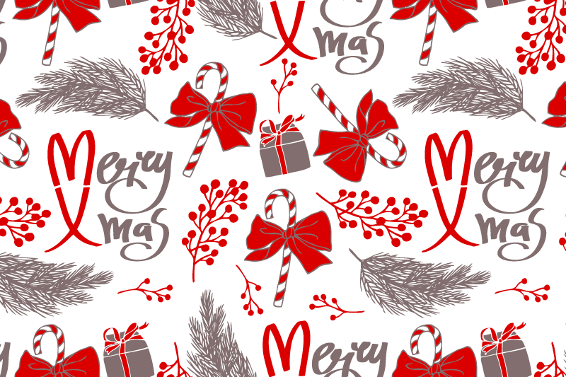 Red and grey pattern Christmas placemats - TenStickers