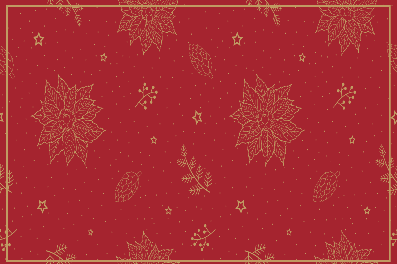 Vintage gold flowers Christmas placemats - TenStickers