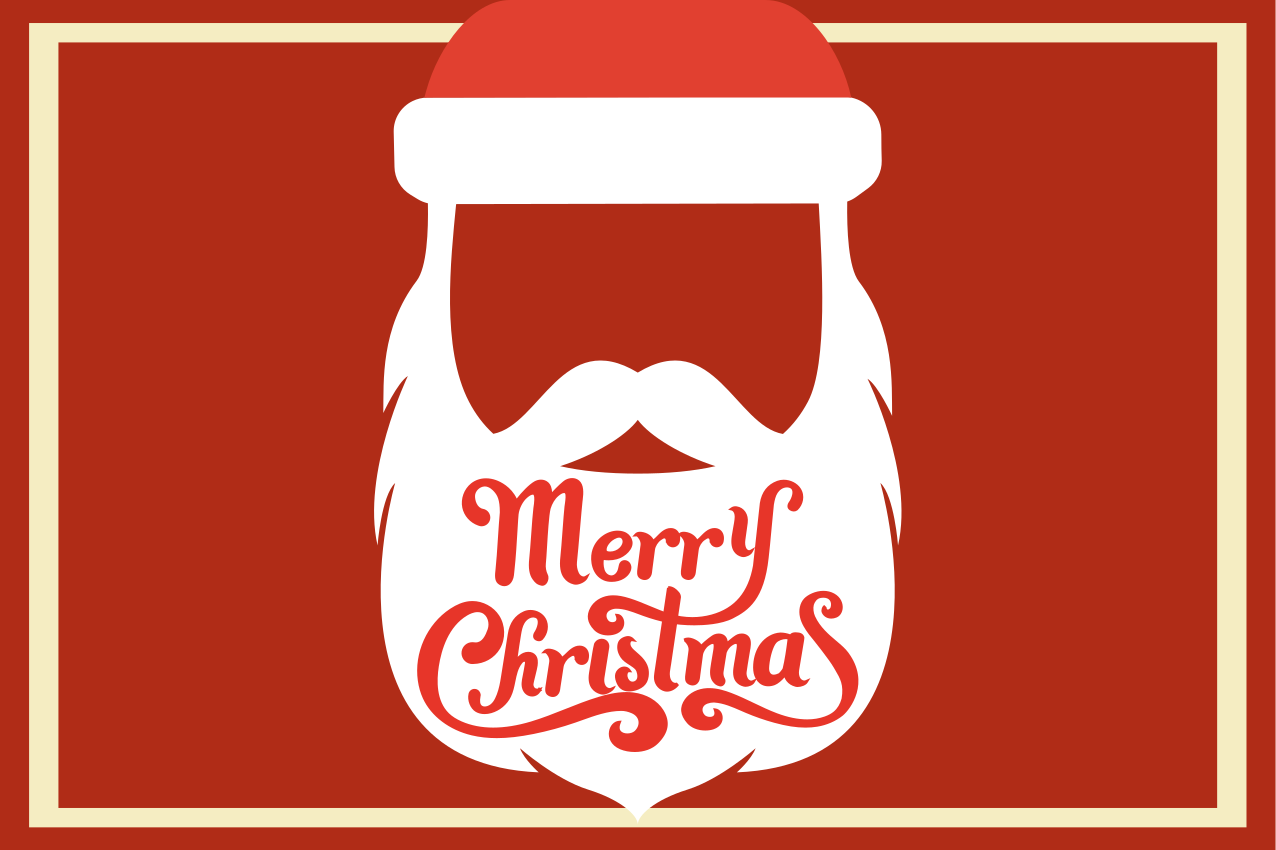 Christmas placemat with santa beard design - TenStickers