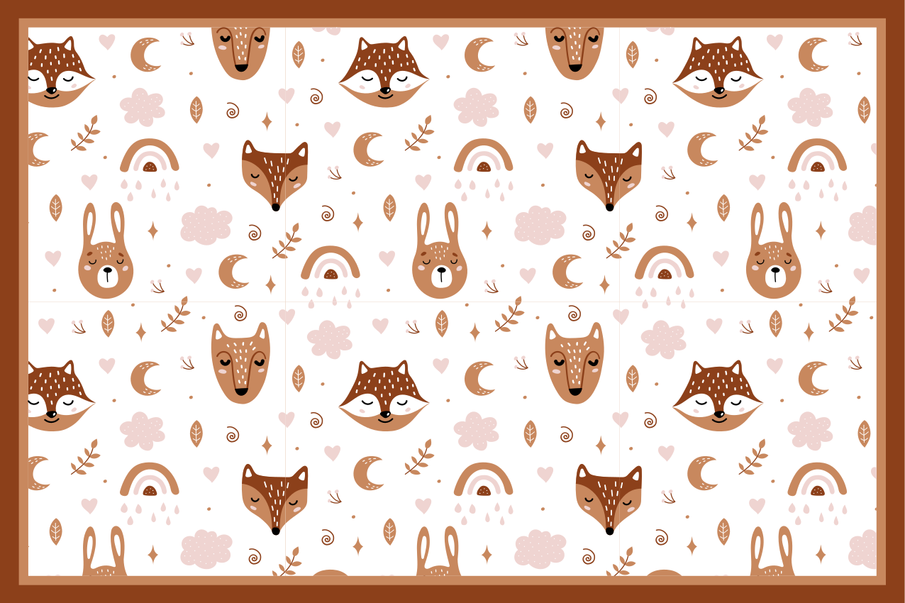 Children placemat with playful animal designs - TenStickers