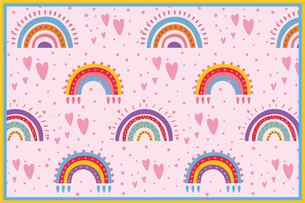 Children placemat with colorful rainbow designs - TenStickers