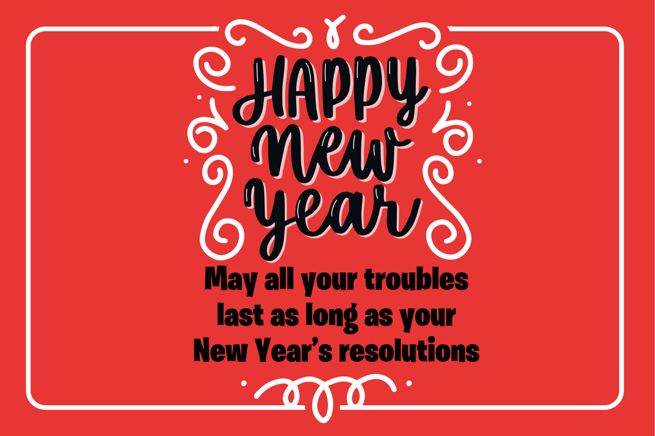 Funny Happy new year quote placemats - TenStickers