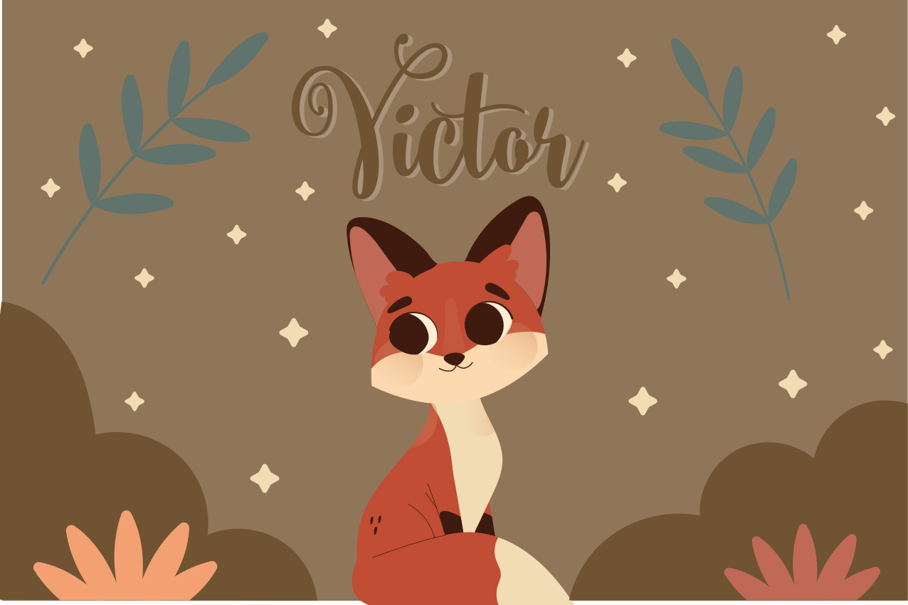 Children placemat cute fox design - TenStickers